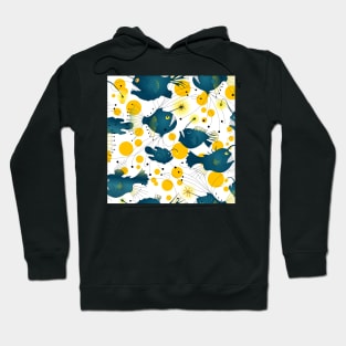 Angler fish - blue/yellow Hoodie